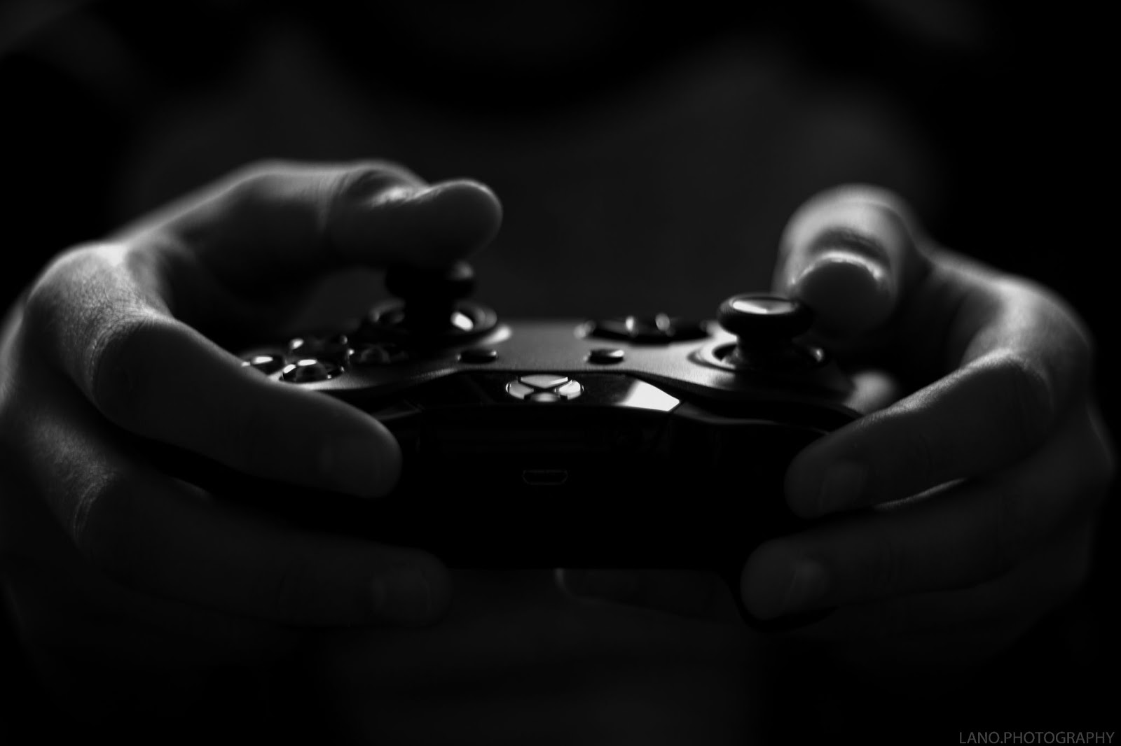 hands using a game controller